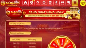 Đăng nhập hàng ngày tại Sodo66 nhận thưởng lên đến 8.888.888VNĐ